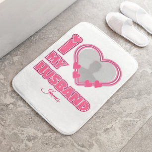 Personalized I Love My Husband – Add Photo & Name Bath Mat
