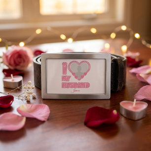 Personalized I Love My Husband – Add Photo & Name Belt Buckle