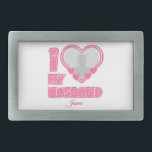 Personalized I Love My Husband – Add Photo & Name Belt Buckle<br><div class="desc">Find awesome, funny, and delightfully crazy gifts that perfectly capture your love! Whether you're hunting for romantic gift for wife ideas, best Valentine's gifts for her, meaningful wedding anniversary gifts for wife, or best Christmas gifts for wife, our unique designs add a playful twist. Surprise her with psychotically cute (in...</div>