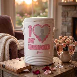 Personalized I Love My Husband – Add Photo & Name Beverage Cooler