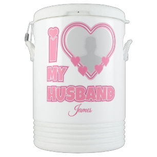Personalized I Love My Husband – Add Photo & Name Beverage Cooler