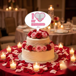 Personalized I Love My Husband – Add Photo & Name Cake Topper