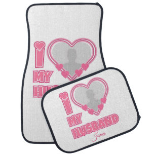 Personalized I Love My Husband – Add Photo & Name Car Floor Mat