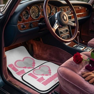 Personalized I Love My Husband – Add Photo & Name Car Floor Mat