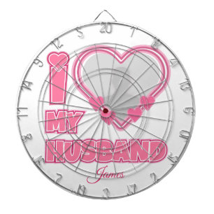 Personalized I Love My Husband – Add Photo & Name Dart Board