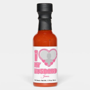 Personalized I Love My Husband – Add Photo & Name Hot Sauces