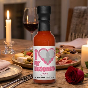Personalized I Love My Husband – Add Photo & Name Hot Sauces