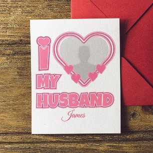 Personalized I Love My Husband – Add Photo & Name Invitation Postcard