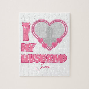 Personalized I Love My Husband – Add Photo & Name Jigsaw Puzzle