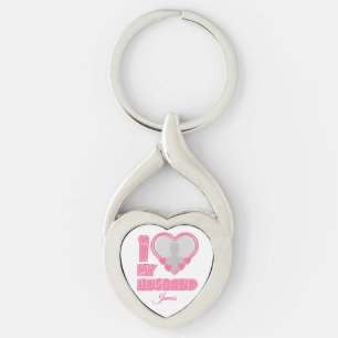 Personalized I Love My Husband – Add Photo & Name Keychain