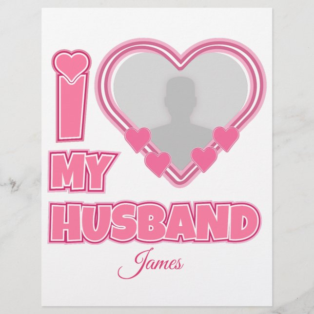 Personalized I Love My Husband – Add Photo & Name Letterhead (Front)