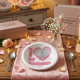 Personalized I Love My Husband – Add Photo & Name Paper Bowls