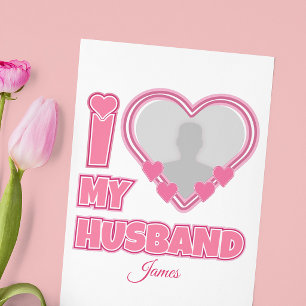 Personalized I Love My Husband – Add Photo & Name RSVP Card