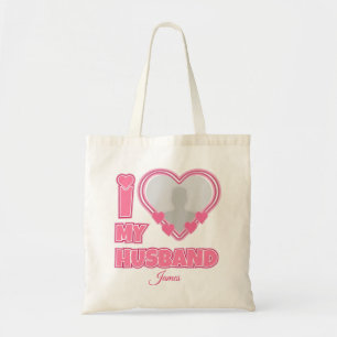 Personalized I Love My Husband – Add Photo & Name Tote Bag