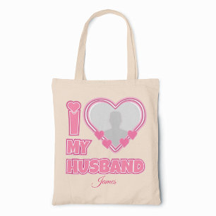 Personalized I Love My Husband – Add Photo & Name Tote Bag