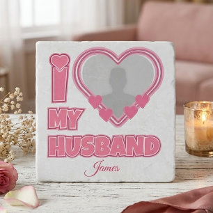 Personalized I Love My Husband – Add Photo & Name Trivet