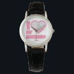 Personalized I Love My Husband – Add Photo & Name Watch<br><div class="desc">Find awesome, funny, and delightfully crazy gifts that perfectly capture your love! Whether you're hunting for romantic gift for wife ideas, best Valentine's gifts for her, meaningful wedding anniversary gifts for wife, or best Christmas gifts for wife, our unique designs add a playful twist. Surprise her with psychotically cute (in...</div>