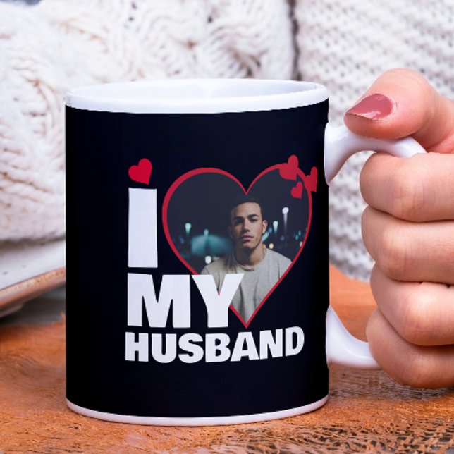 Personalized I Love My Husband Heart Photo Coffee Mug (Personalized I Love My Husband Heart Photo Coffee Mug by Ricaso Add your own photograph, great gift)