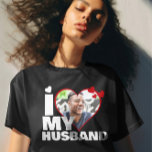 Personalized I Love My Husband Heart Photo T-Shirt<br><div class="desc">Custom Personalized One Of A Kind Photo Heart shirts from Ricaso - Love heart Photo Template Design .. simply add your own photograph to this great custom t-shirt with bold I LOVE MY HUSBAND (insert your own text or leave as is) .. easy to personalize .. customizable photo templates tees...</div>