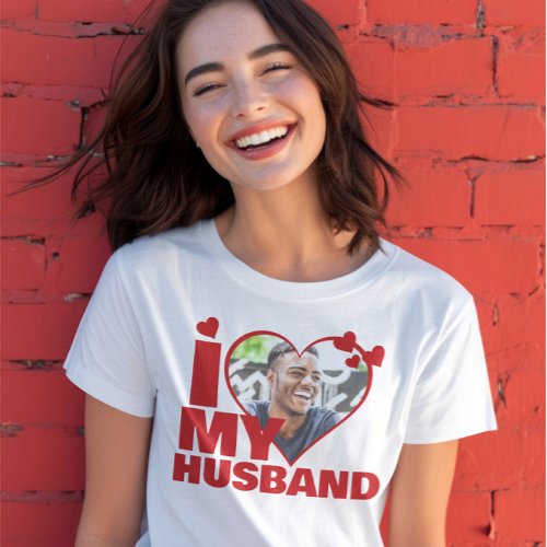 Personalized I Love My Husband Heart Photo T_Shirt