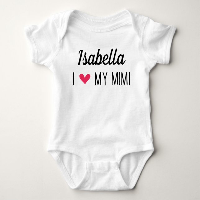 Personalized I Love My Mimi Baby Bodysuit (Front)