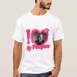 Personalized I Love My Peepaw With Custom Photo T- T-Shirt