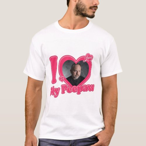 Personalized I Love My Peepaw With Custom Photo T_ T_Shirt