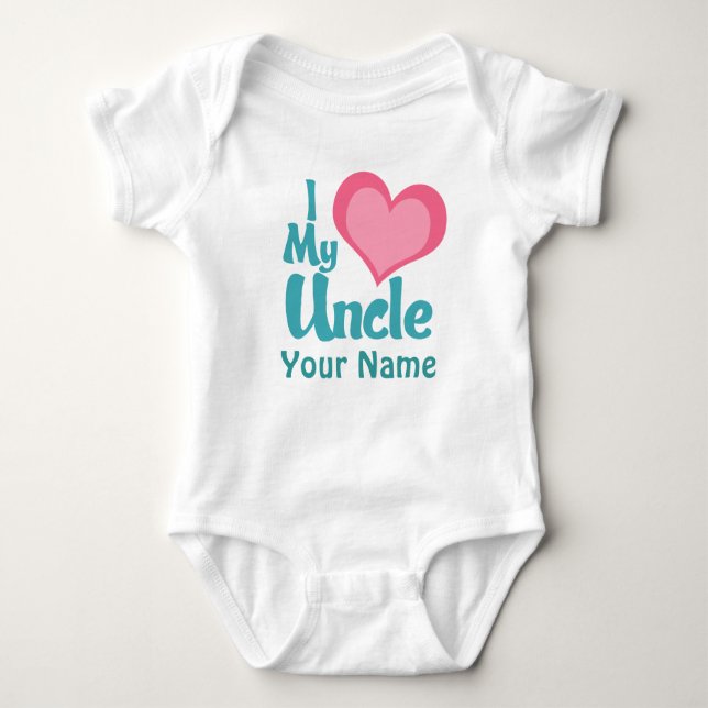 Personalized I Love My Uncle Baby Bodysuit (Front)