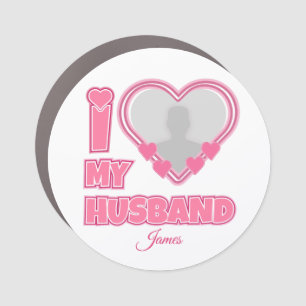 Personalized I Love My Wife – Add Name & Photo Car Magnet