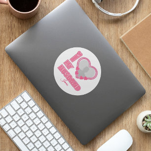 Personalized I Love My Wife – Add Name & Photo Classic Round Sticker