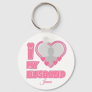 Personalized I Love My Wife – Add Name & Photo Keychain