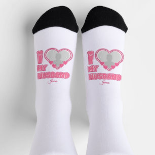 Personalized I Love My Wife – Add Name & Photo Socks