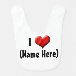 Personalized I Love... Name Valentine's Day Bib