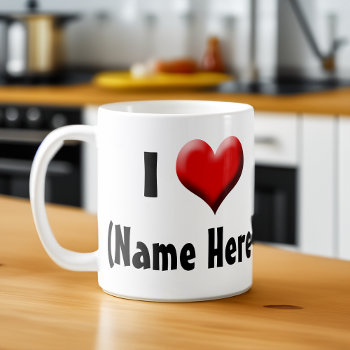 Personalized I Love... Name Valentine's Day Coffee Mug by cutencomfy at Zazzle
