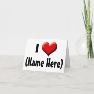 Personalized I Love... Name Valentine's Day Holiday Card