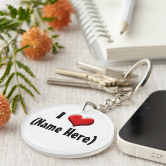 Personalized I Love... Name Valentine's Day Keychain