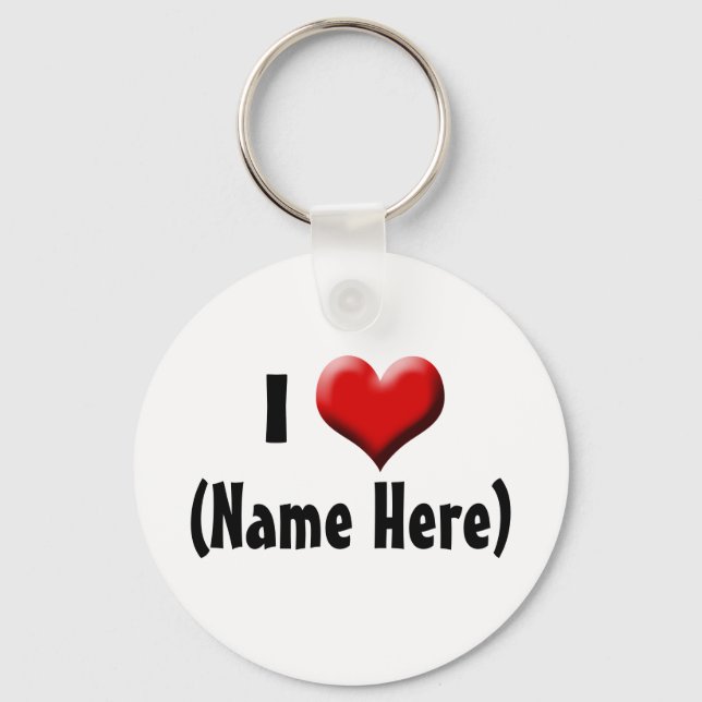 Personalized I Love... Name Valentine's Day Keychain (Front)