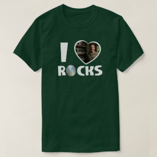 Personalized 'I Love Rocks' Custom Photo T-Shirt