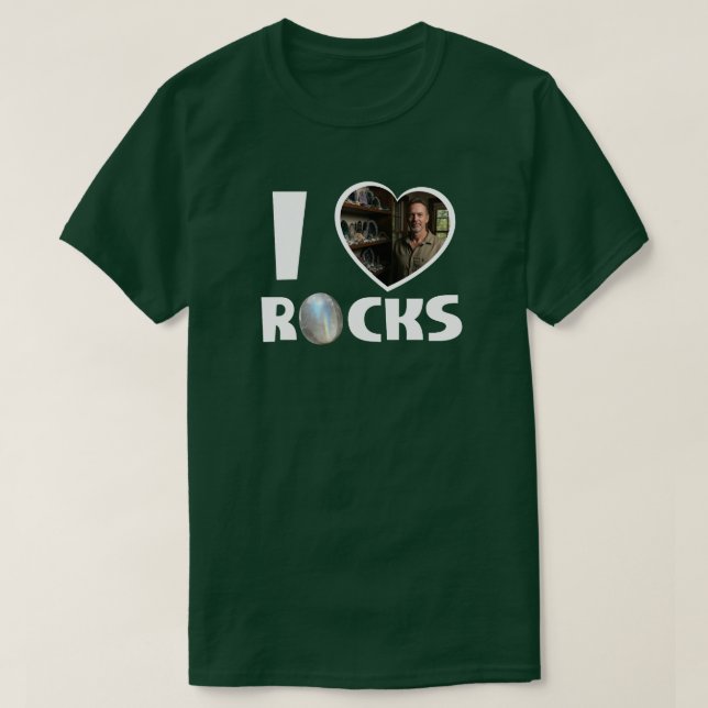 Personalized 'I Love Rocks' Custom Photo T-Shirt (Design Front)