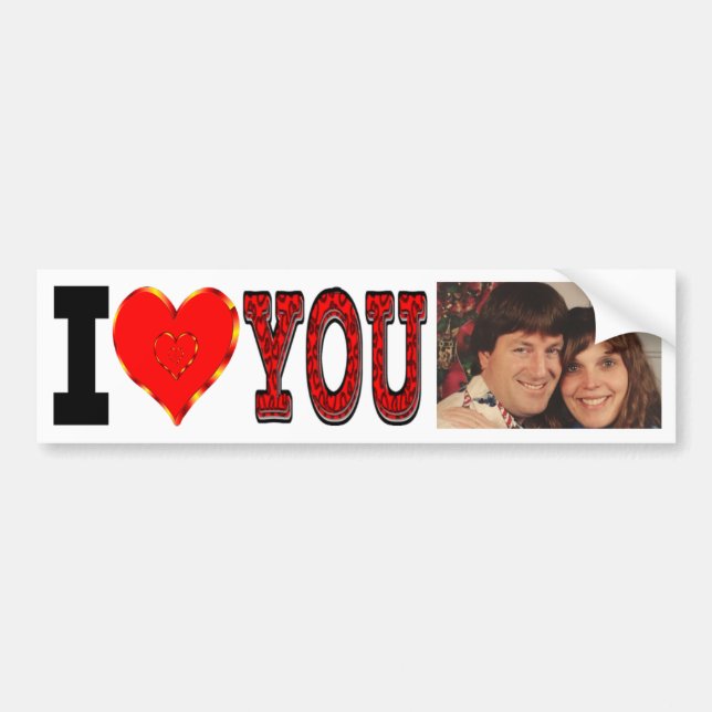 Personalized I Love You Bumper Sticker (Front)