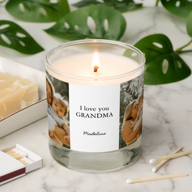 Personalized "I Love You Grandma" Scented Candle (Lit)