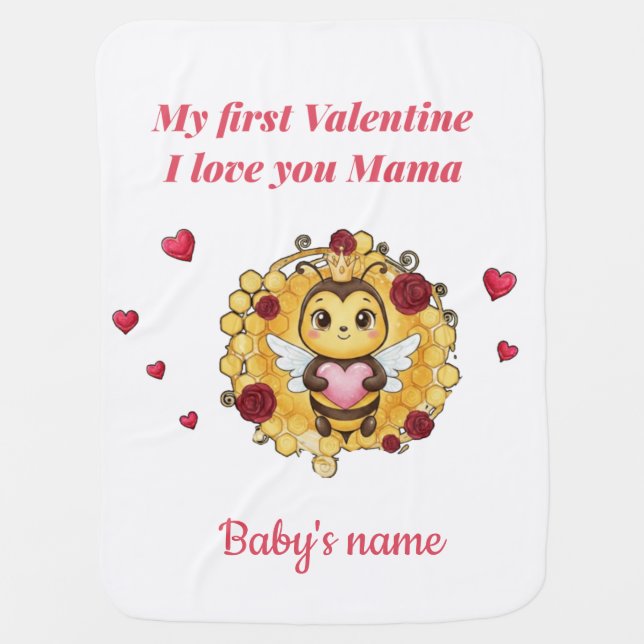  personalized i love you mama baby blanket (Front)