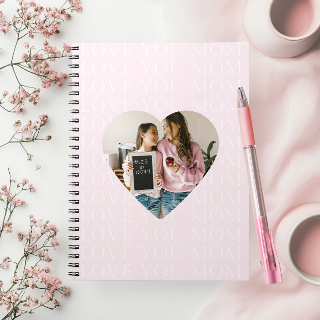 Personalized I Love You Mom Heart Photo  Notebook (Creator Uploaded)