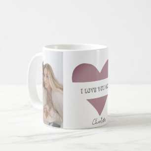 Personalized 'I Love You Mom' Mug with Heart