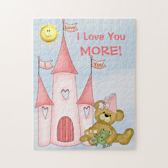 Personalized I Love You More puzzle Princess (Vertical)