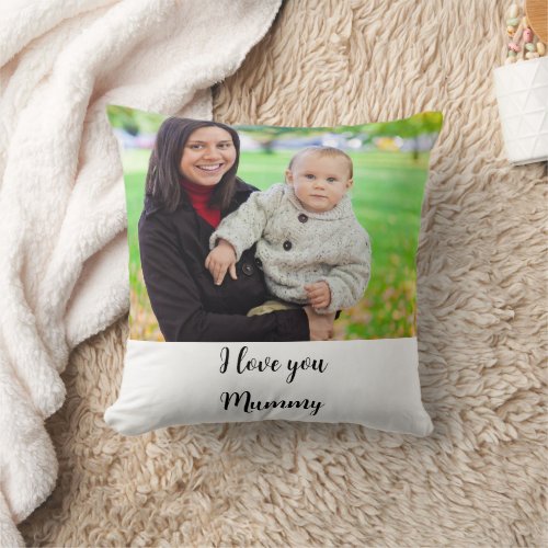 Personalized I love you mummy photo Throw Pillow