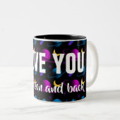 Personalized I Love You The Moon & Back Two-Tone Coffee Mug (Front Right)