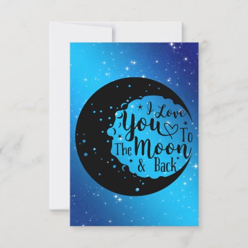 Personalized I Love You To The Moon  Back Card