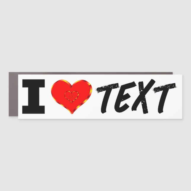 Personalized I Love Your Text Car Magnet (Front)