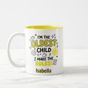 Personalized I’m the Oldest Child Funny Kids Two-Tone Coffee Mug